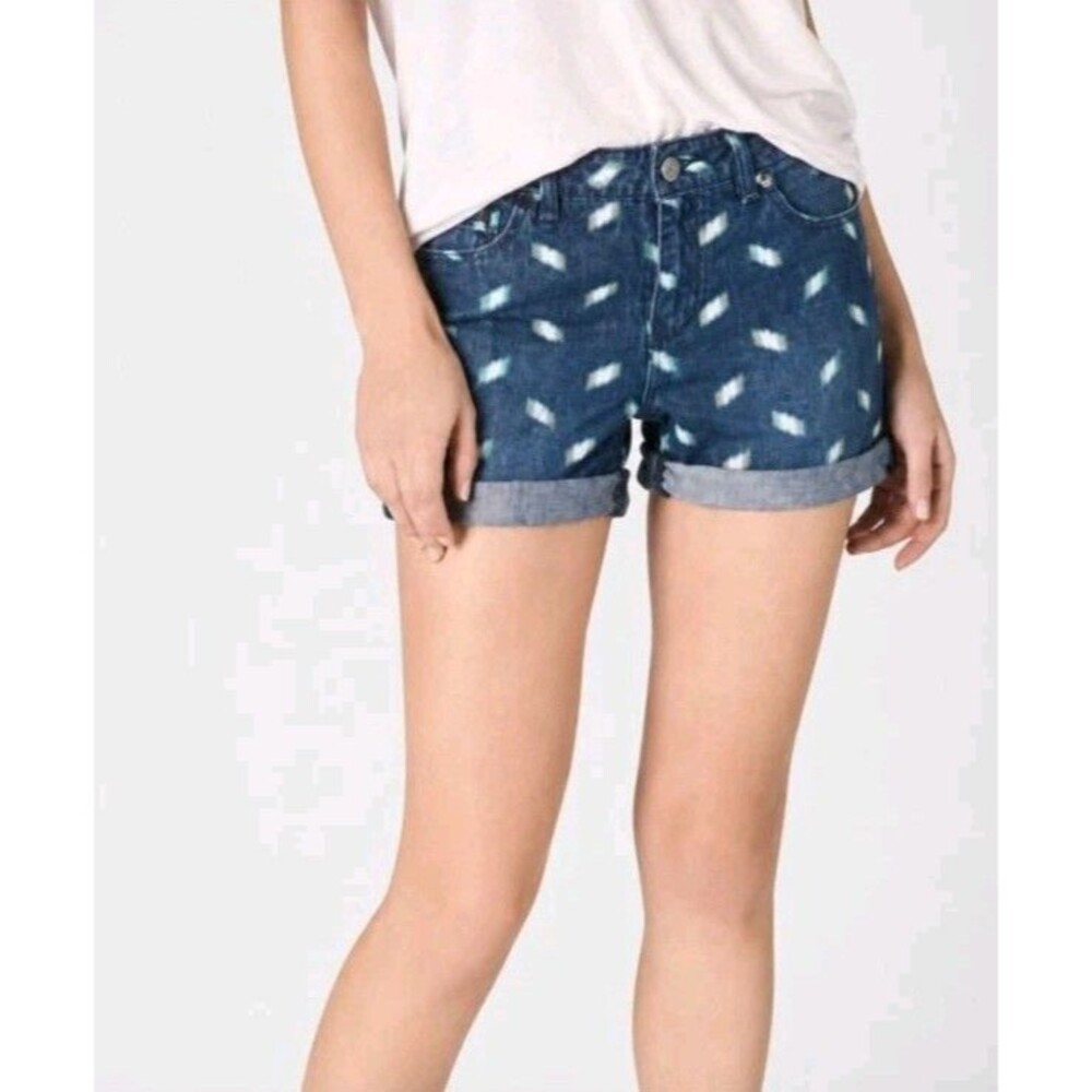 Anthropologie Pilcro Jean Shorts Novelty Print Stet Fit sz 32
